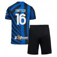 Inter Milan Davide Frattesi #16 Heimtrikotsatz Kinder 2024-25 Kurzarm (+ Kurze Hosen)